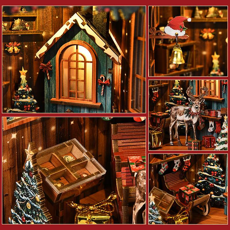 Snowy Christmas Cabin Miniature House Kit