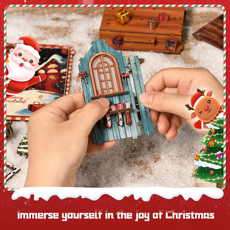 Snowy Christmas Cabin Miniature House Kit